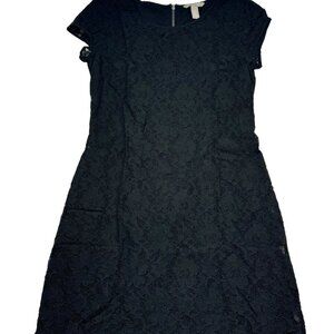 Banana Republic Short Sleeve Lace Exposed Zipper Shift Dress Women's Size 4
